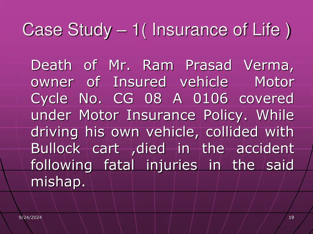 case study 1 insurance of life