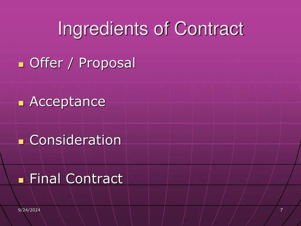 ingredients of contract