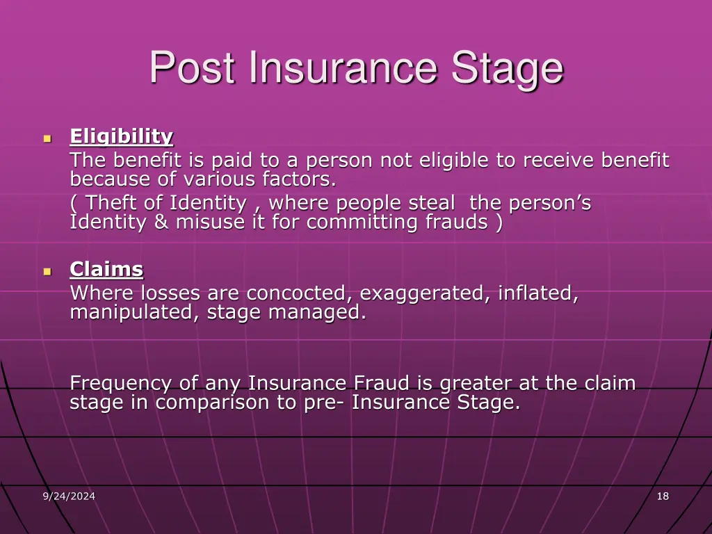 post insurance stage