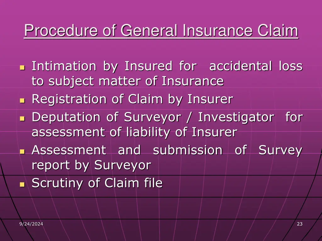 procedure of general insurance claim