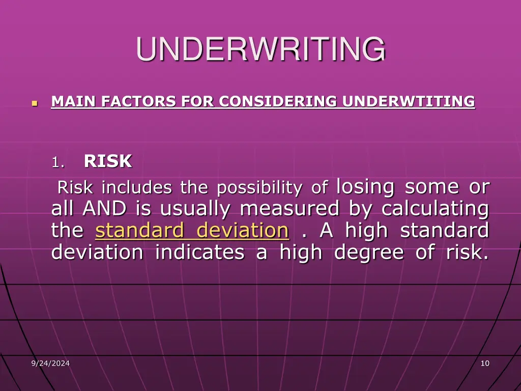 underwriting 1