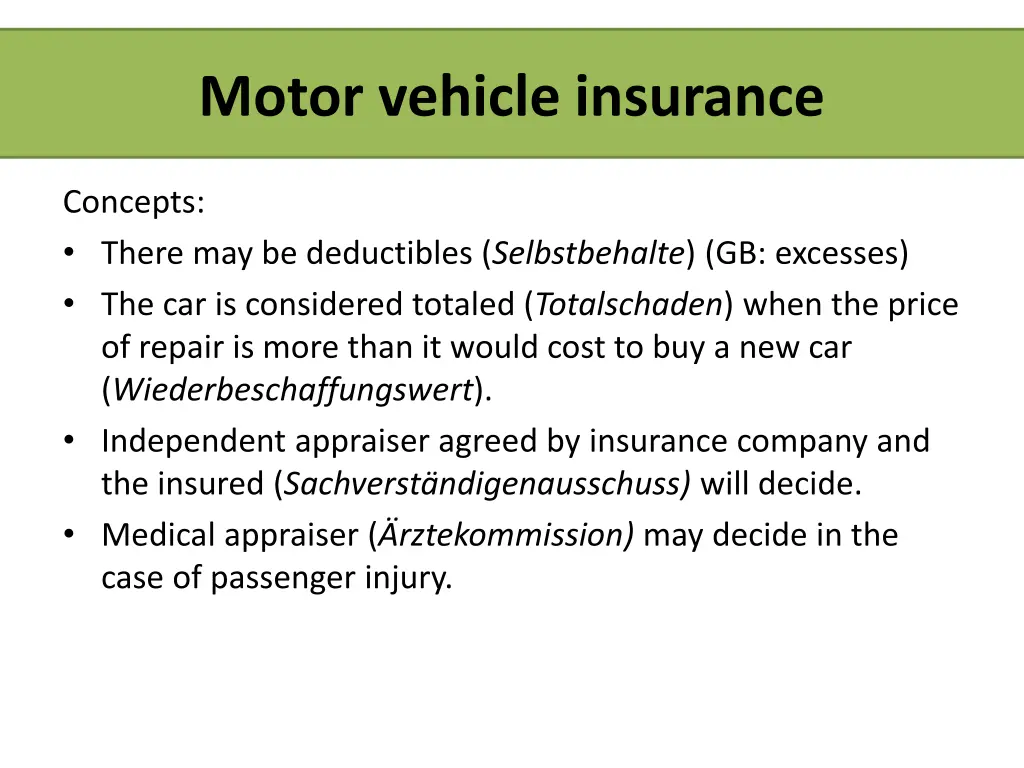 motor vehicle insurance 1