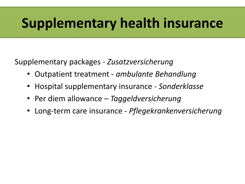 supplementary health insurance