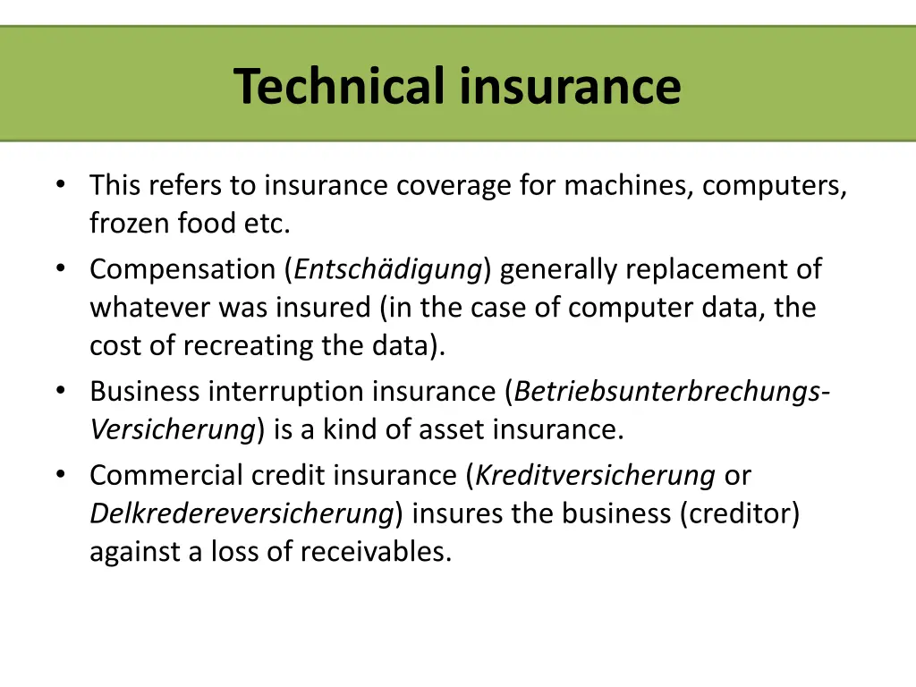 technical insurance