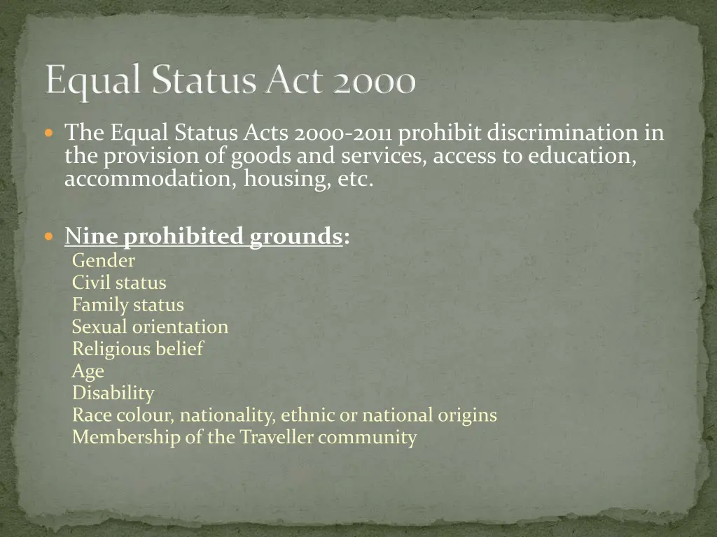 equal status act 2000