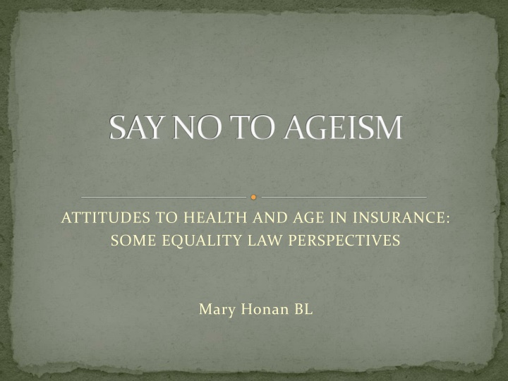 say no to ageism