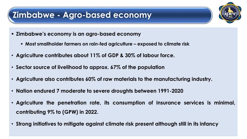 zimbabwe agro based economy