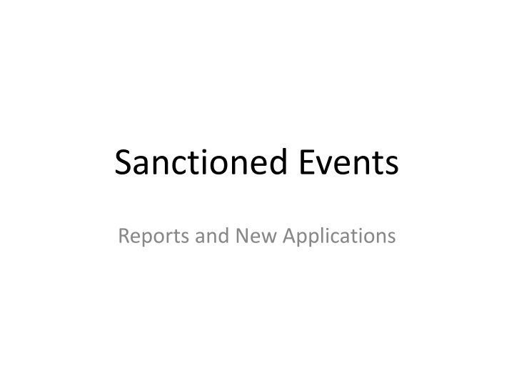 sanctioned events