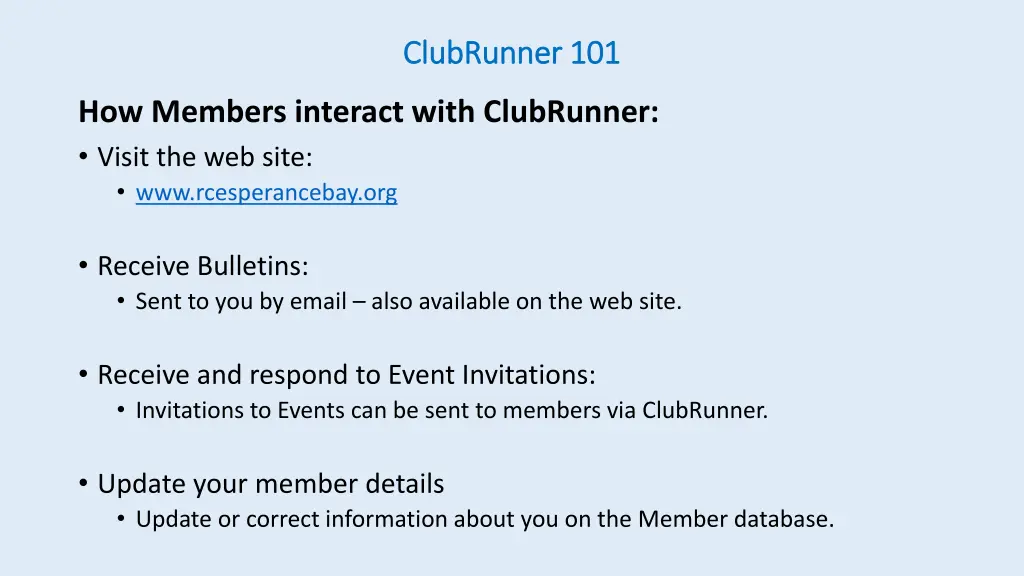 clubrunner clubrunner 101 1