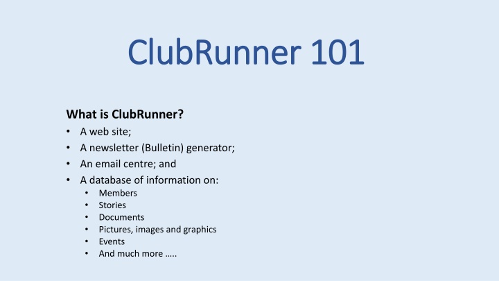 clubrunner clubrunner 101