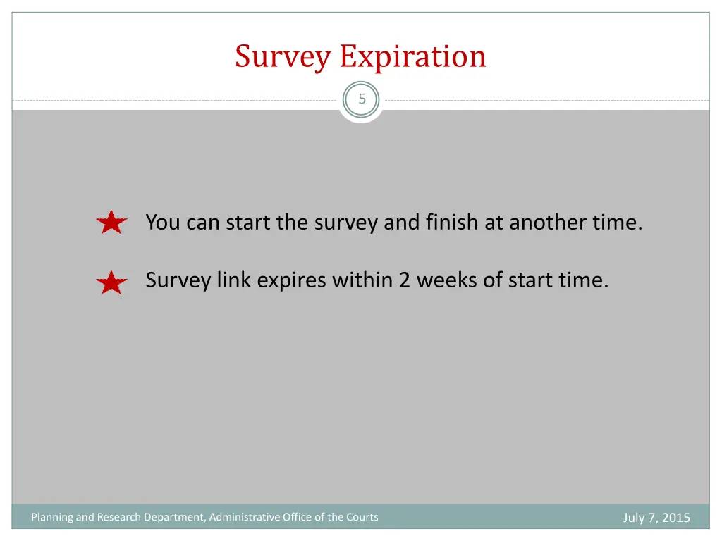 survey expiration