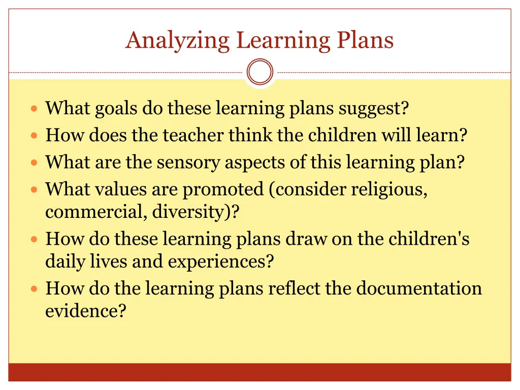 analyzing learning plans 1