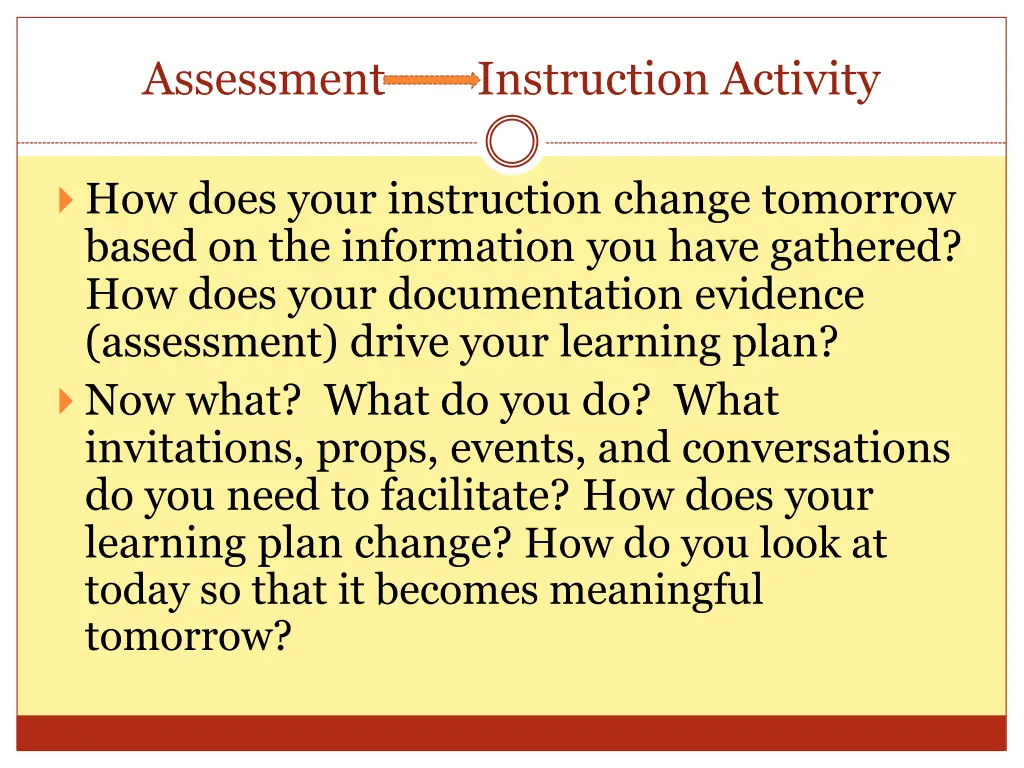 assessment instruction activity