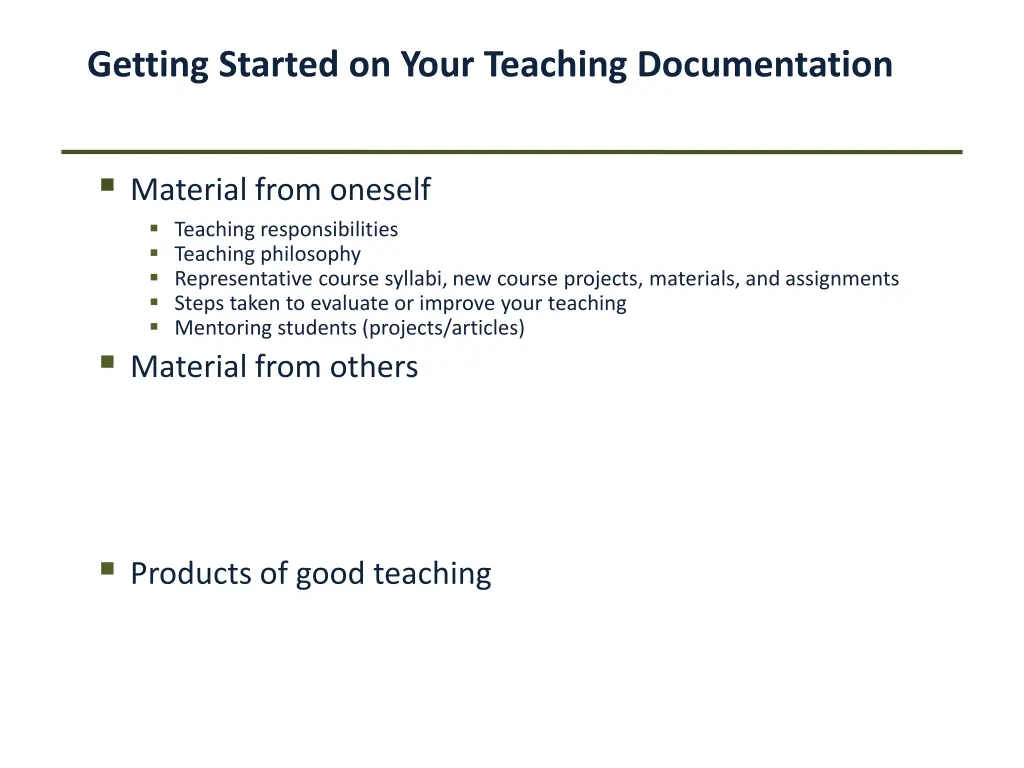 getting started on your teaching documentation 1