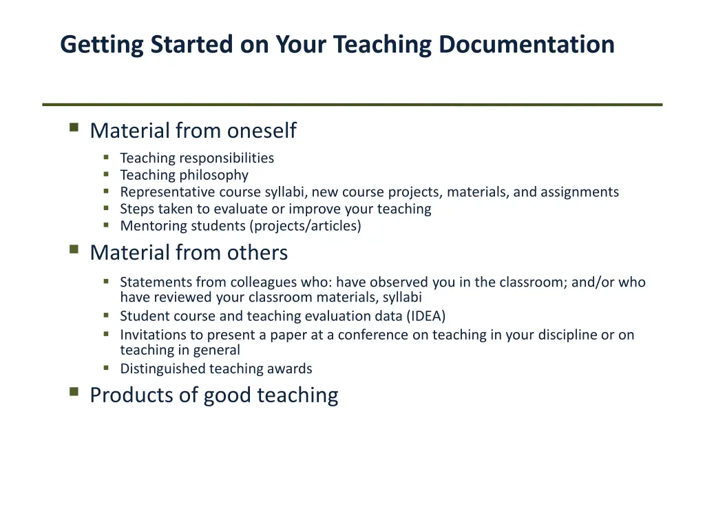 getting started on your teaching documentation 2