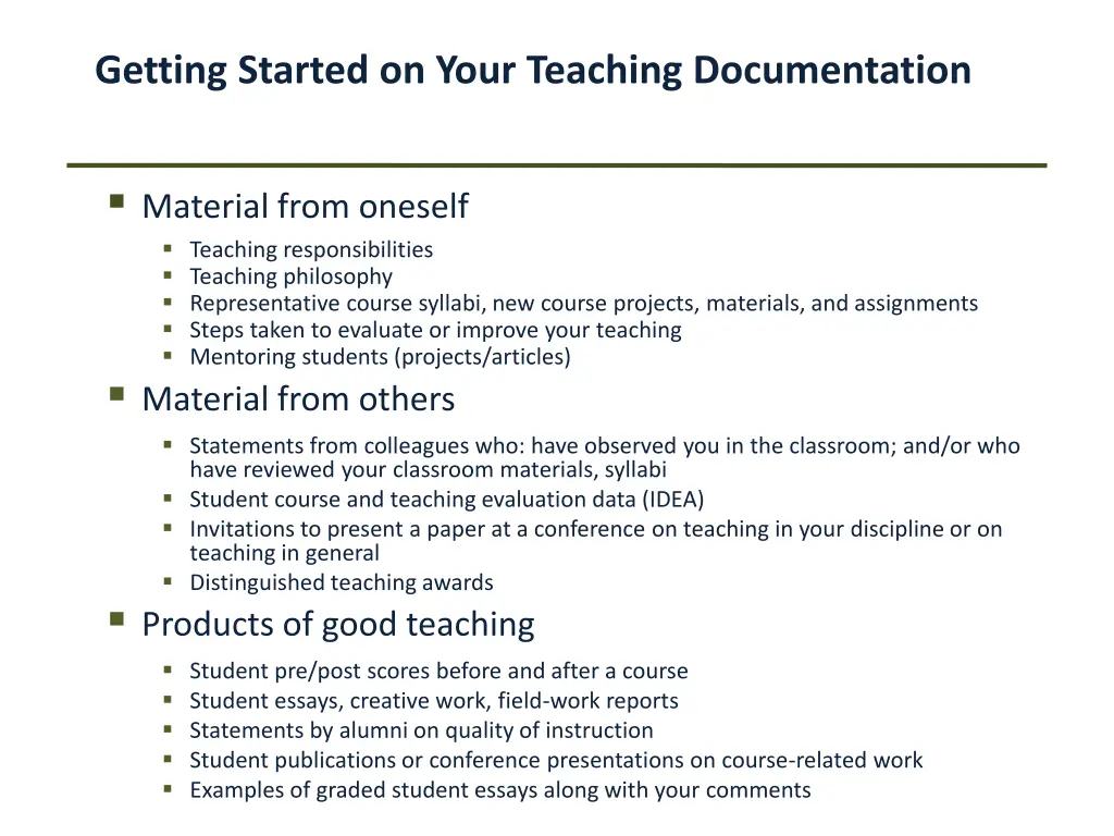 getting started on your teaching documentation 3