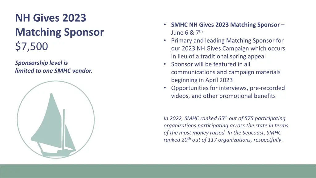 nh gives 2023 matching sponsor 7 500