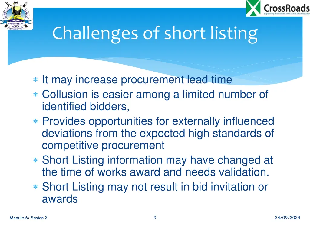 challenges of short listing