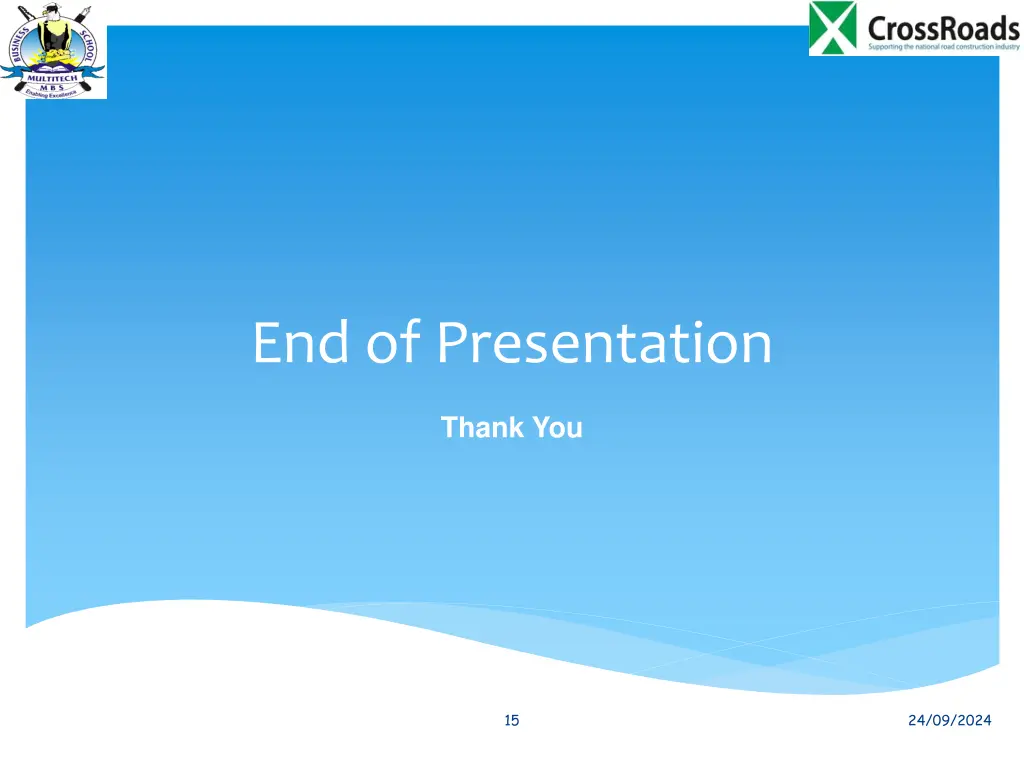 end of presentation