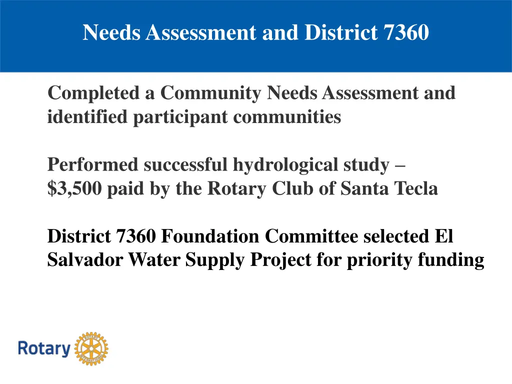 needs assessment and district 7360