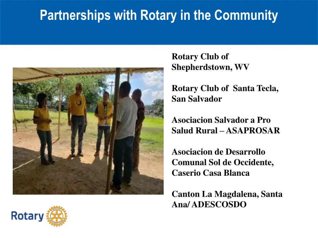 partnerships with rotary in the community