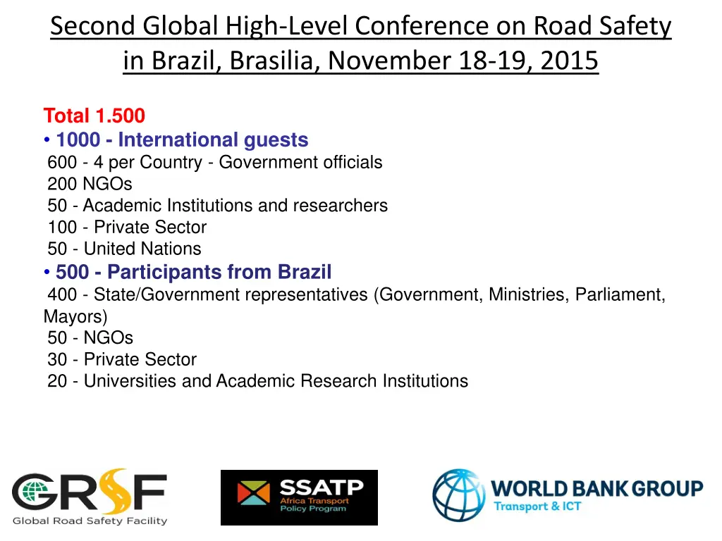 second global high level conference on road 2