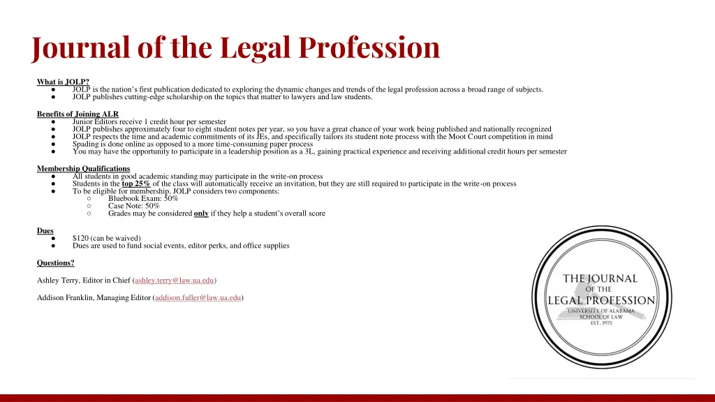 journal of the legal profession