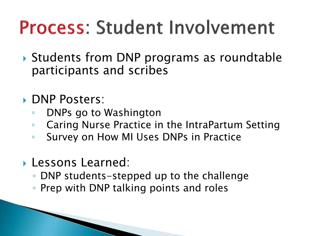 students from dnp programs as roundtable