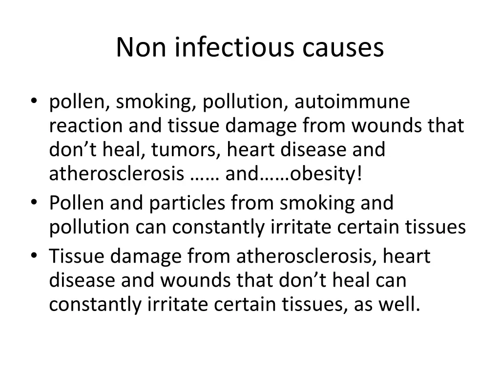 non infectious causes