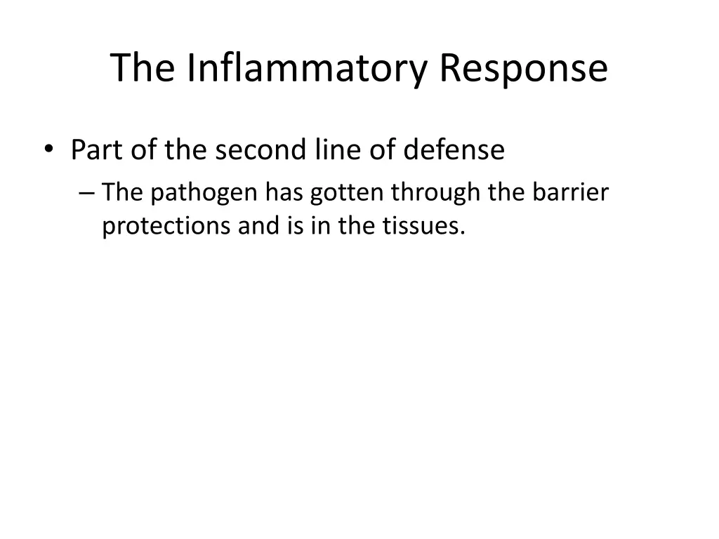 the inflammatory response 1