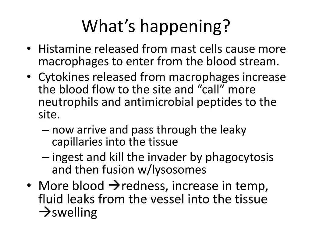 what s happening histamine released from mast