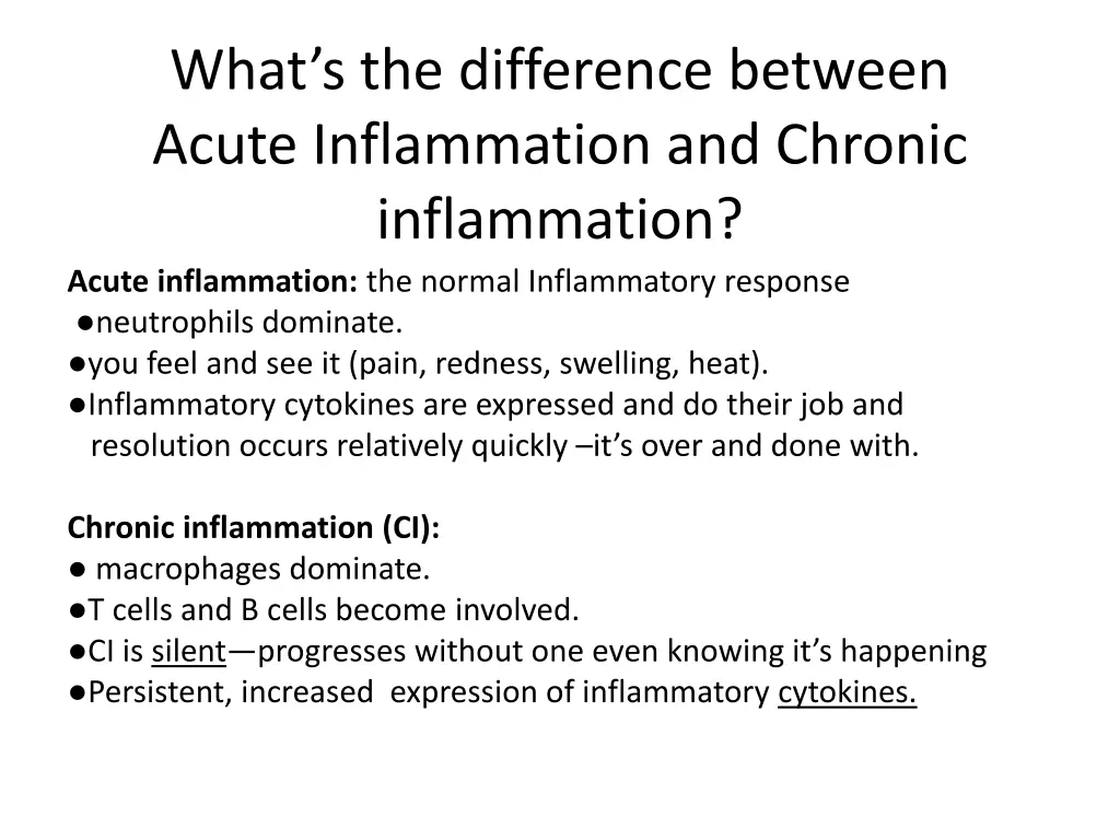 what s the difference between acute inflammation