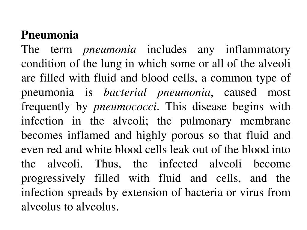 pneumonia the term pneumonia includes