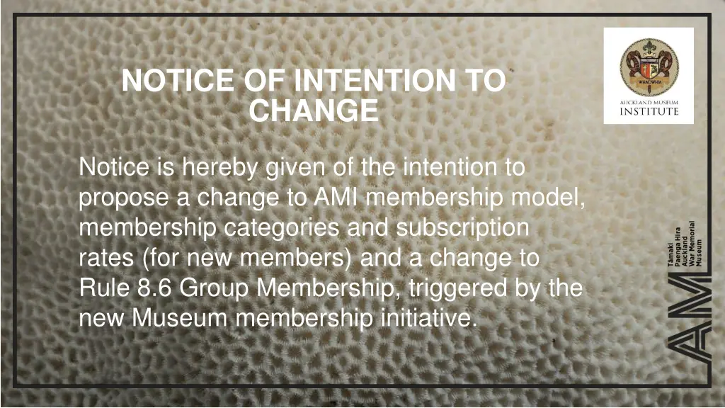 notice of intention to change