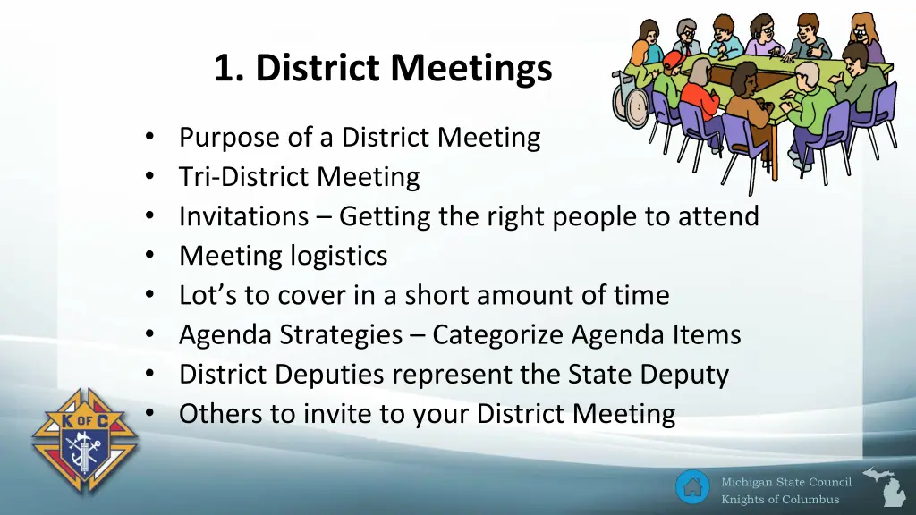 1 district meetings