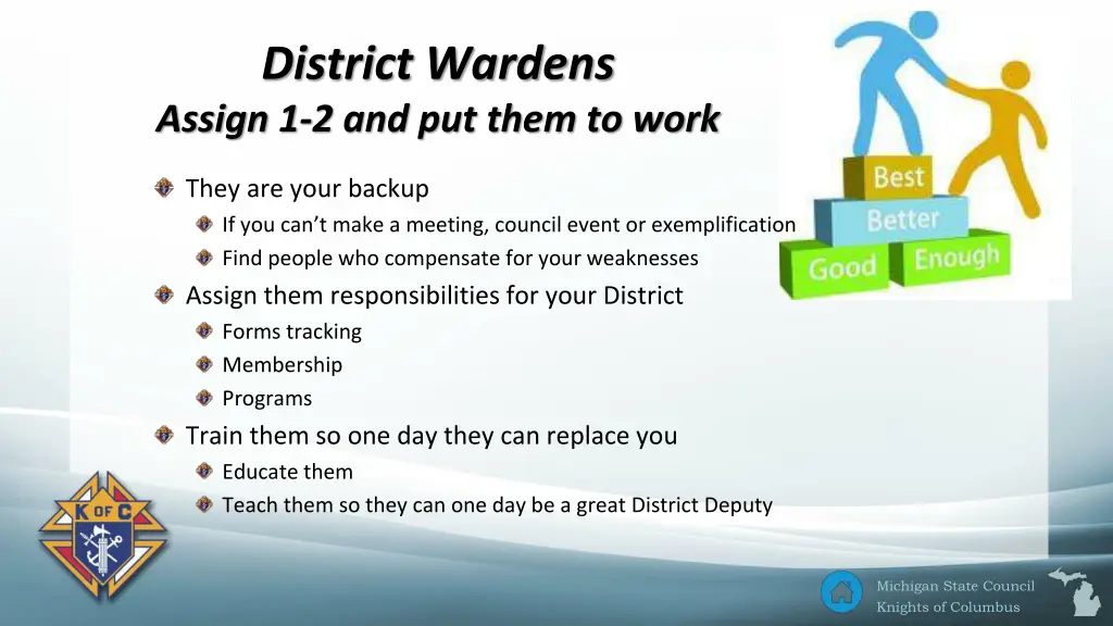 district wardens assign 1 2 and put them to work