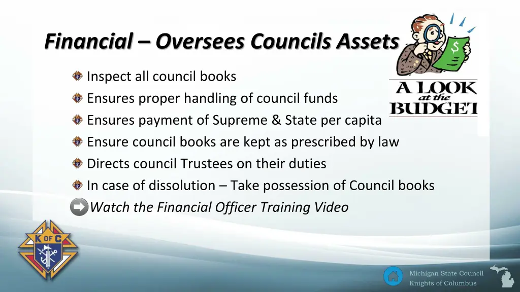 financial oversees councils assets