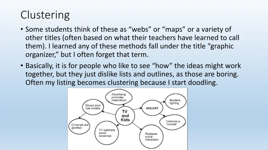 clustering some students think of these as webs