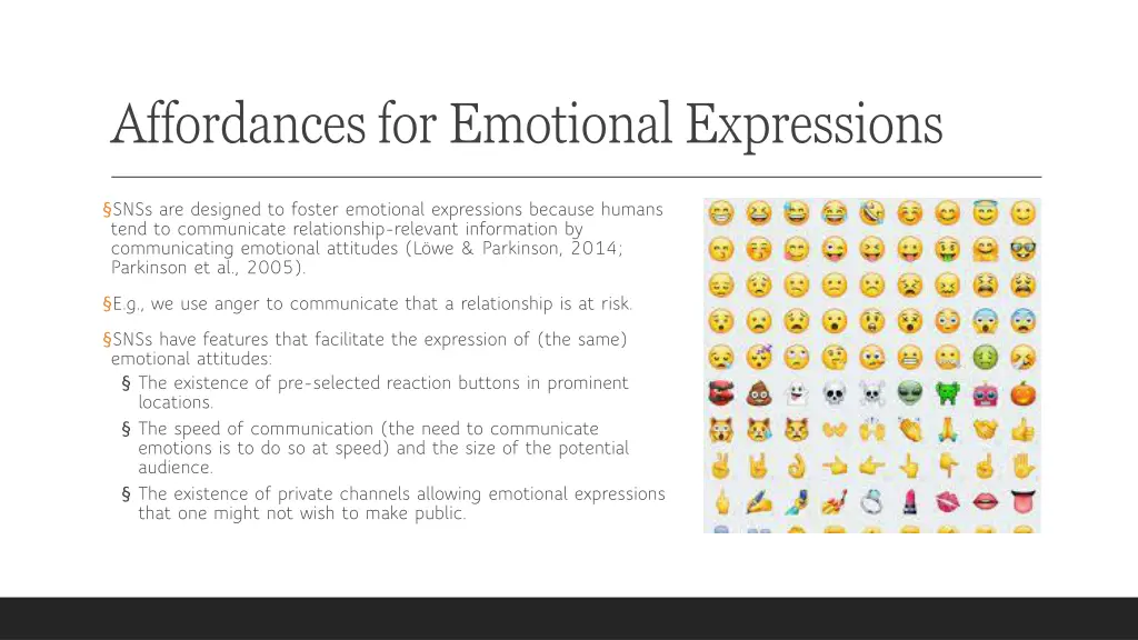 affordances for emotional expressions