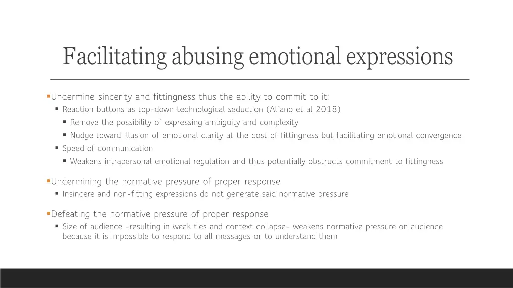 facilitating abusing emotional expressions