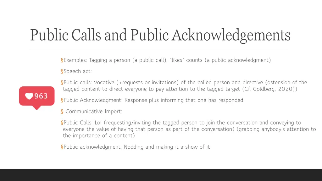 public calls and public acknowledgements