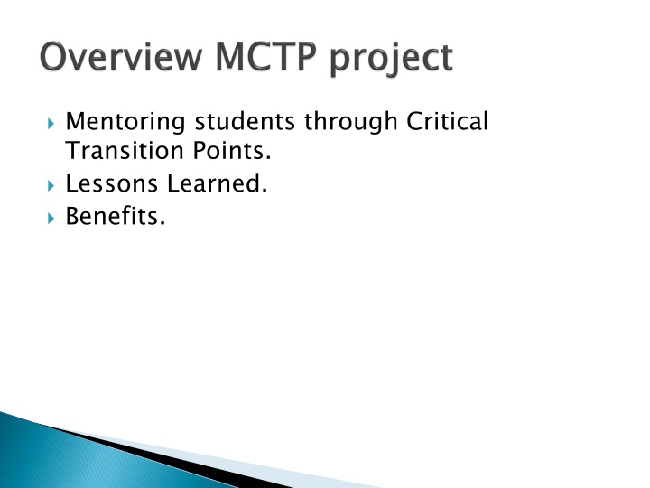 mentoring students through critical transition