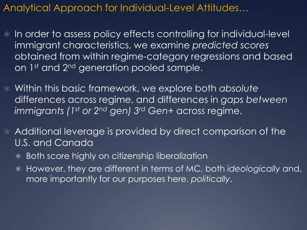 analytical approach for individual level attitudes