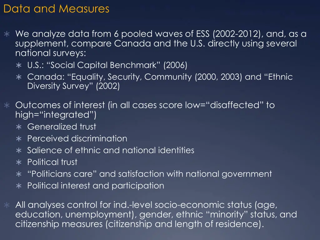 data and measures