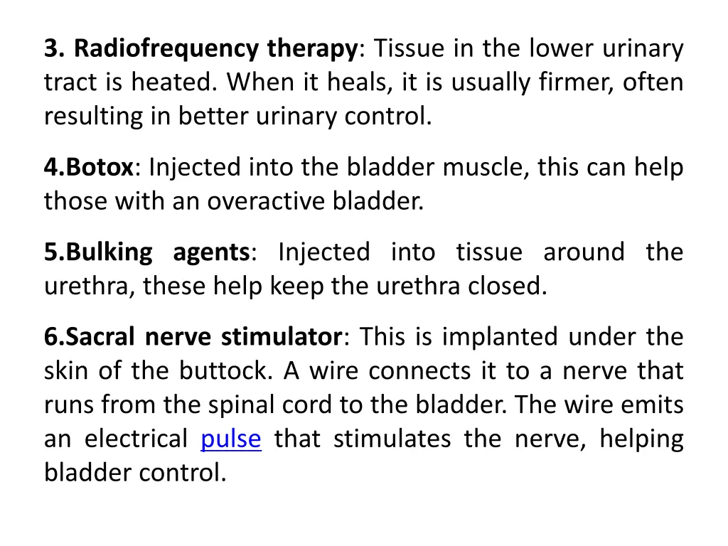 3 radiofrequency therapy tissue in the lower