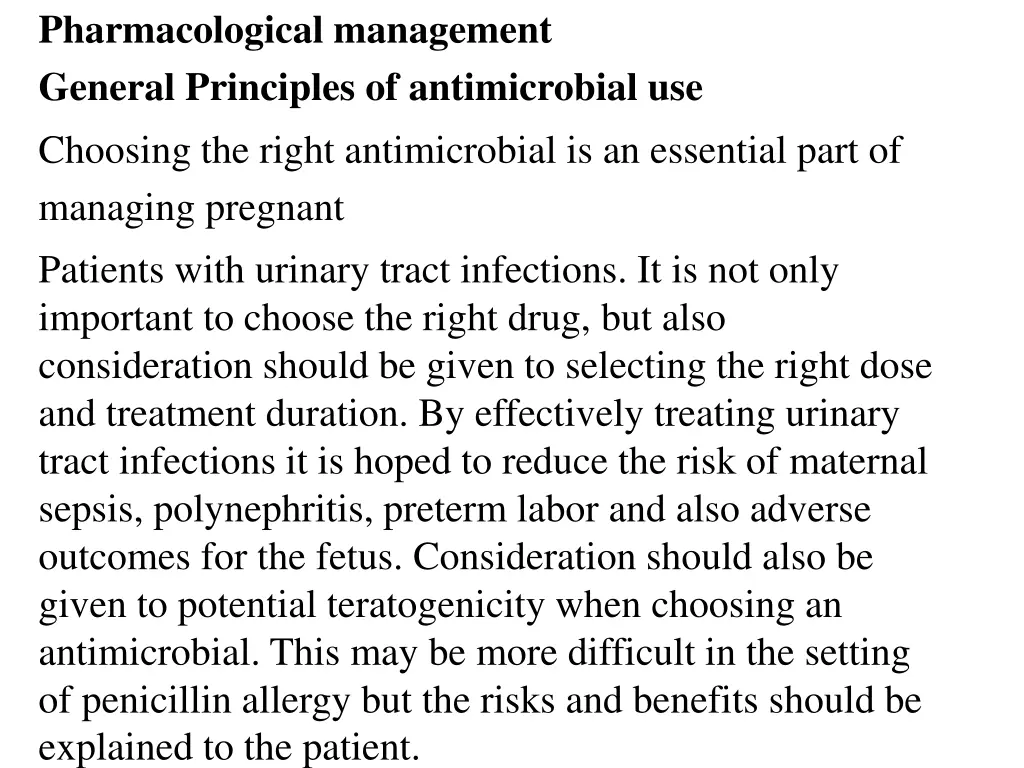 pharmacological management general principles