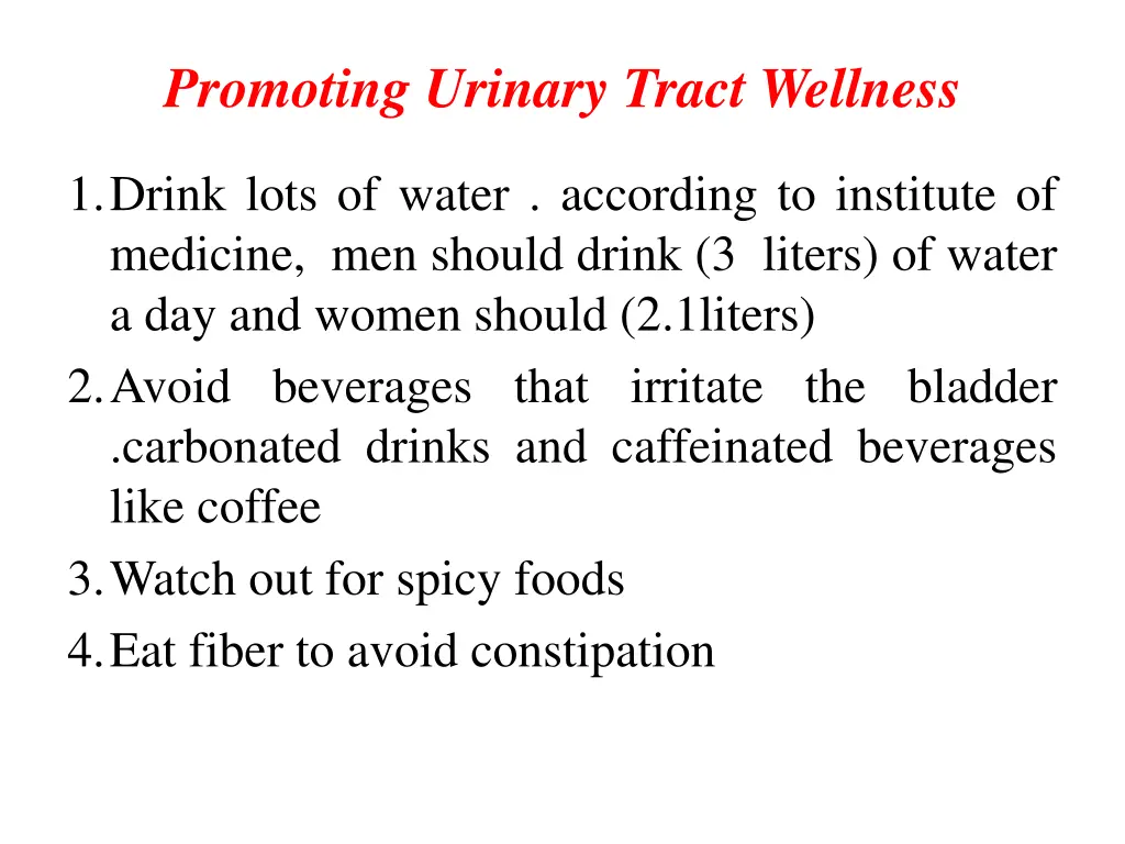 promoting urinary tract wellness