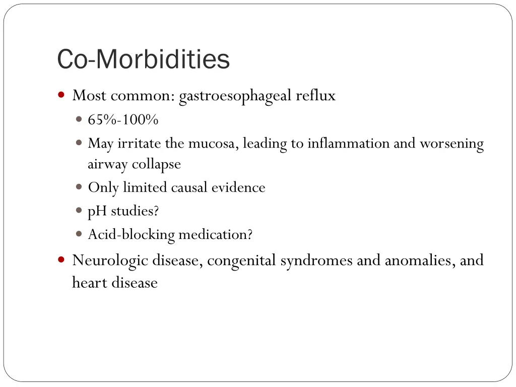 co morbidities