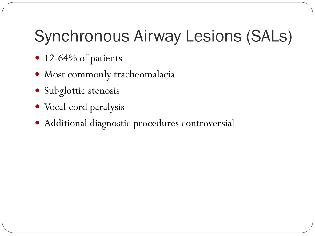 synchronous airway lesions sals