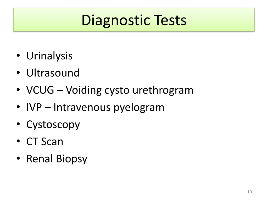 diagnostic tests